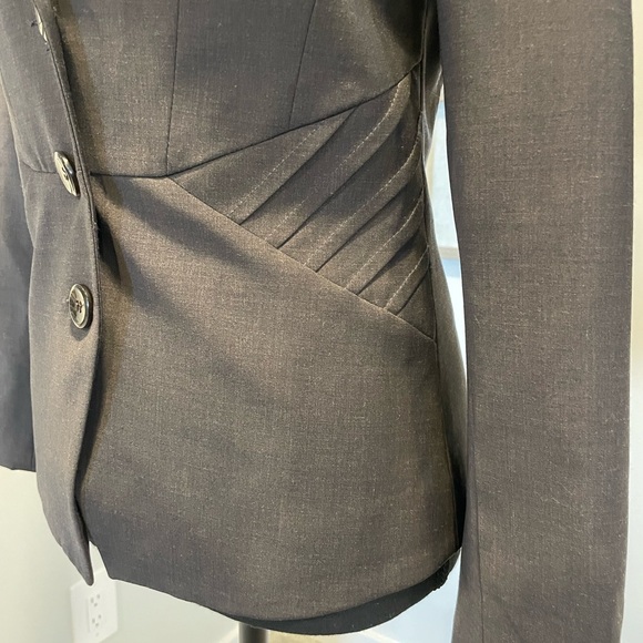 Le Chateau Charcoal Women's Tailored Wool Blazer EUC - Picture 8 of 15